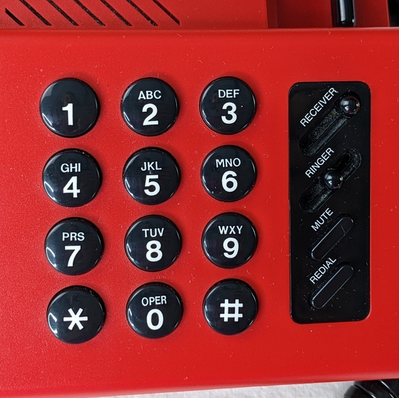 AT&T Exeter Vintage 1990's corded landline telephone desktop table red - Picture 9 of 16